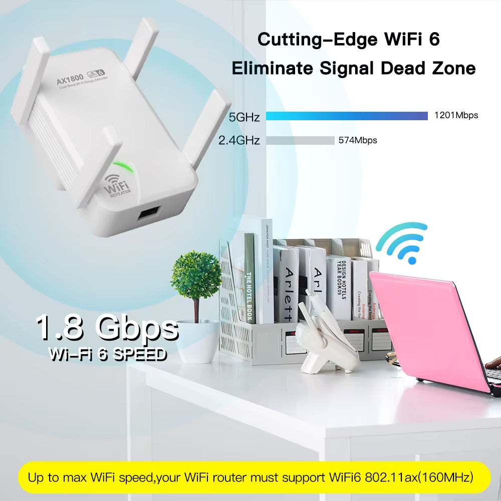 Répéteur WiFi6 sans fil 1800MB